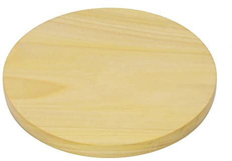 Chapati Board Wooden Rolling Board Round Roti Board Flat Chakla Indian Puri Wood Dough Pastry Tortilla Fondant Rolling Board Kneading Board Cheese Meat Bread Serving Board Kitchen Baking (24cm)