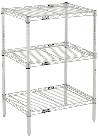 METRO Professional's Choice by PCM182433C Regal mit 3 Regalböden, verstellbar, Chrom, 45,7 x 61 x 83,8 cm