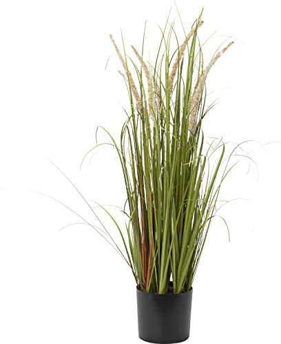 Plantas Artificiales Grandes, 70 cm de Alto, Foxtail Grass Plantas Artificiales en Maceta, Plantas Artificiales de Interior, Cebolla Falsa para decoración de Dormitorio, Blanco