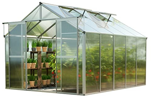 GFP Serre Topas 5 Cadre Aluminium 225x322 cm Plaques Double paroi 8 mm indéformables & résistantes aux intempéries