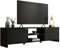 Madesa Mueble de TV Moderno, Mesa de Salón con 2 Estantes y 2 Puertas con Gran Almacenaje, para Televisores de hasta 75 Pulgadas, 180 x 39 x 47 cm, Madera - Negro (69228N1CF)
