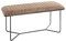 HAKU Möbel Bank braun, schwarz, Echt Leder, Metall - Maße: B 100 cm x H 48 cm x T 38 cm, Style: Industrial