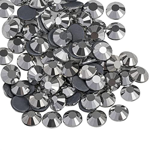 Beadsland Hotfix Rhinestones, 2880pcs Flatback Crystal Rhinestones for Crafts Clothes DIY Decorations,Silver Hematite,SS6,1.9-2.1mm
