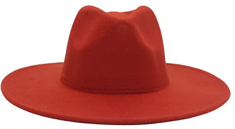 Faringoto Fedora-Hut für Damen, Winter, luxuriös, für Damen, rostrot, Einheitsgröße