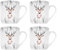 Harvey & Mason Weihnachtsgeschirr Becher Set von 4 - Rentier Keramik Tasse passend für Weihnachten