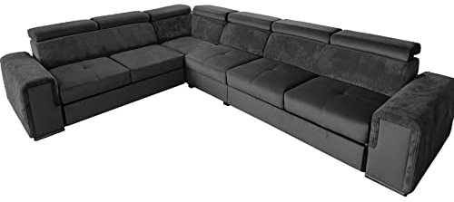 All4All Ecksofa mit Schlaffunktion Fondi V - Wohnlandschaft in L-Form - XXL Sofa - 330x260 cm - Big Sofa - Schlafsofa mit Bettkasten - Farbe wählbar - Seite Links - Modern - Groß 19