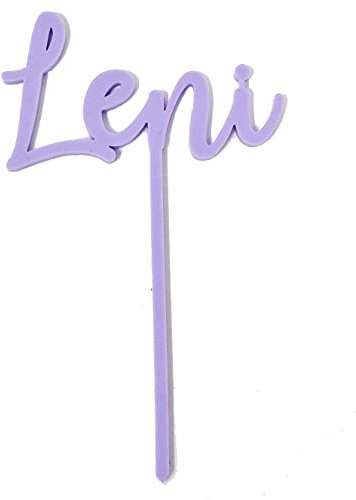 Personalisierter Cake Topper aus Acryl mit Wunschname (Pastell Flieder)
