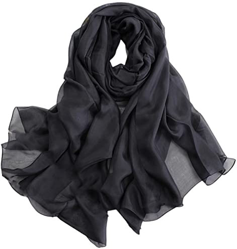 FAIRYGATE Schal Damen Schal Tuch Georgette Modischer Seidenschals Eleganter Weicher Leichter Schal Damenschal Langer Geeignet für Alle Jahreszeiten 6041