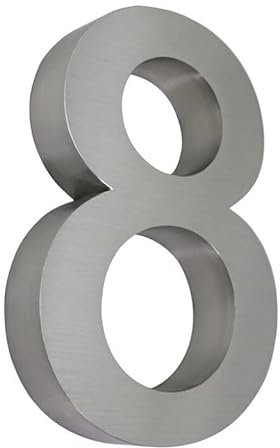 3D Hausnummer Edelstahl - wetterfest & pflegeleicht - silber - XXL - 25cm hoch - Außenbereich geeignet - mit Montagematerial - gebürstet - Arial (8)