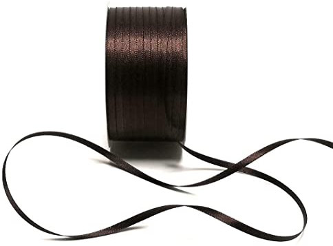 s.dekoda Satinband 50m x 3mm Dunkelbraun - Braun Schleifenband Dekoband Satin