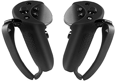 LICHIFIT Griff-Abdeckung, Silikon-Schutzhülle für Meta Quest Pro VR Spielgriff, Ersatzzubehör, Hüllen mit verstellbarer Handschlaufe, Schwarz