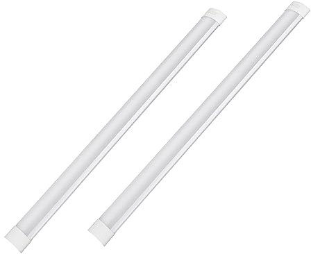 T&K TO-KING 2-Pack 5FT LED Batten Light,PC Body, 50W 5000LM 6500K, Low Profile Wall/Ceiling Surface Mounted Fitting for Shop/Office/Garage/Warehouse/Kitchen/Living Room