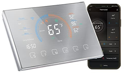 Qiumi - Termostatos Wifi para bomba de calor doméstica para bombas de calor de aire y energía terrestre compatible con Alexa Google Home con convertidor C-line