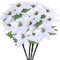 Künstliche Weihnachtssterne Sträucher Weihnachten Künstliche Blumen 34 cm Faux Weiß 7 Köpfe Seide Weihnachtsstern Künstliche Weihnachtsblume Weiß für Heimdekoration