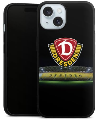 Premium Silikon Hülle kompatibel mit Apple iPhone 15 Handyhülle schwarz Case SG Dynamo Dresden Stadion SGD