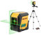 PREXISO Laser Level with Tripod, Green Cross Line Laser Level, Horizontal and Vertical Line Leveler Tool for Hanging Pictures, House Decoration, Manual/Self-Leveling Mode with LED Indicator
