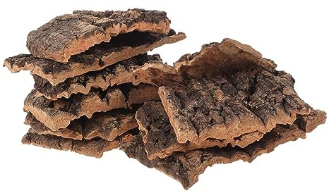 minkissy 10 Stück Reptilienbaumrinden Dekoration mit Natürlicher Korkrinde Kletterplattform für Echsen und Schildkröten zum Klettern und Ausruhen im Terrarium