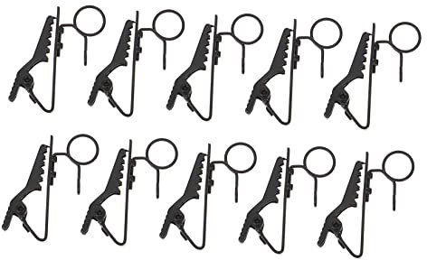 Gatuida 10pcs Iron Lavalier Microphone Collar Clips Replacement Mic Tie Clip Set for Microphone Wire Fixing Suitable for Stage and Recording Use