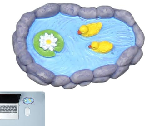 JINGAN Miniature Per Stagno Fata Giardino,Stagno In Miniatura per Giardino Fata,Figure di Stagno in Resina per la decorazione del paesaggio - Accessori da giardino in Miniatura