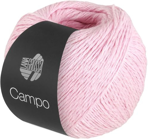 LANA GROSSA Campo | Feines, mehrfach verzwirntes Baumwoll-Mischgarn mit Struktur | Handstrickgarn aus 65% Baumwolle & 25% Viskose & 10% Leinen | 50g Wolle zum Stricken & Häkeln | 165m Garn FB 21