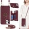 ELTEKER for iPhone 11 Pro Max Phone Case with Card Holder and Strap,PU Leather Wallet Case Flip Cover with Crossbody Lanyard Strap for iPhone 11 Pro Max (6.5 Inch) - Wine Red