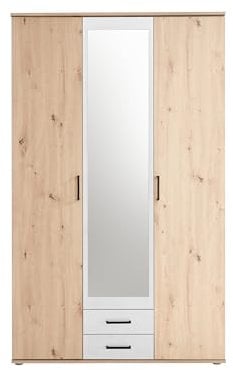 AVANTI TRENDSTORE Cremona - Armadio a 2 ante, di cui 1 anta con specchio e 2 cassetti. Disponibile in diversi colori. LAP 119,6x196,3x53,5 cm