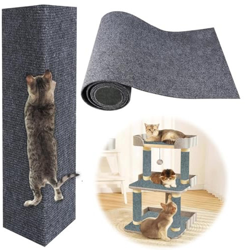 200cmx40cm Selbstklebend Kratzteppich Katze Wand, Selbstklebend kratzmatte Katze, DIY Zuschneidbare Katzen kratzmatte Wand, Katze Wand Teppich kratzwand für Katzen