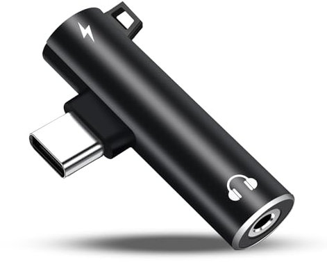 PNGOS USB C Adapter USB C auf Klinke Kopfhörer Adapter und Laden 2 in 1 auf 3,5mm Klinke Audio Aux Kompatibel mit Phone15, Pad