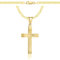 AMAR OPRAVA Gold Damen/Herren Kette mit einem 925/585 Kreuz, original geflochten, Breite 3,8 mm, Goldkette- Halskette Herren Damen Schmuck Königskette 45 cm