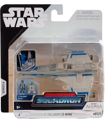 Star Wars Micro Galaxy Squadron SWJ0147 E-Wing Starfighter Véhicule Officiel 7,5 cm avec Figurines