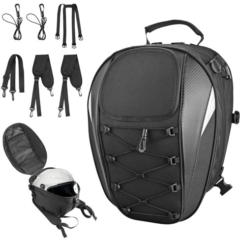 Justech Motorcycle Backpack motorbike helmet bag 900D Oxford fabric Motorbike Rucksack Storage Bag Large Capacity Waterproof Backpack Luggage Bag for Travelling Camping Motorbike Cycling