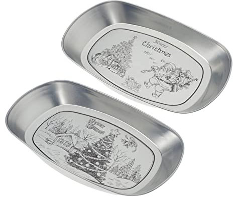 CIYODO 2pezzi Vassoi Natalizi Ceramica Di Piatti Decorativi Per Frutta e Dessert Eleganti e Funzionali Per Festività e Occasioni Speciali