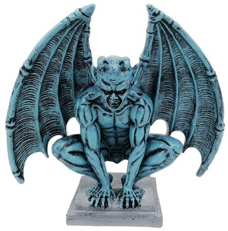 Qiwieod Wasserspeier-Statuen Im Freien, Gotische Skulptur des Gartenwächters Aus Kunstharz, Heimdekoration, Wasserspeier-Statuen, Winged Gargoyle Garden Skulptur Wohnkultur Figur