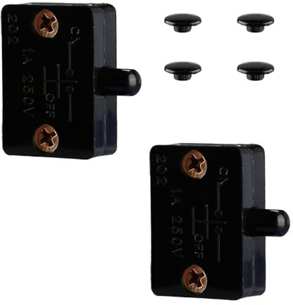 Tabanzhe Cupboard Door Switch-2 Pack Cupboard Door Light Switch 1A 250V Auto Light Control Switch Push to Break Light Door Switch for Cabinet Wardrobe Doors(Black)