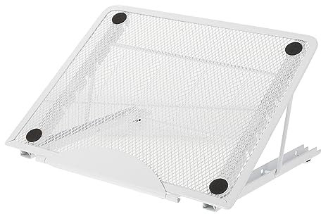 Angoily Strong Load-bearing Laptop Stand Metal Folding Rack Heat Dissipation Portable White
