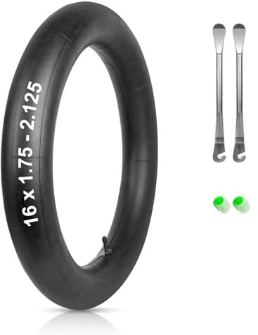 YEHOLDING 16x1.75-2.125 Schlauch Kinderfahrrad, 16 Zoll fahrradreifen mit Gerades Ventil, 16x1.75 fahrradschlauch + 2 Montierhebel + 2 beleuchtete Ventildeckel