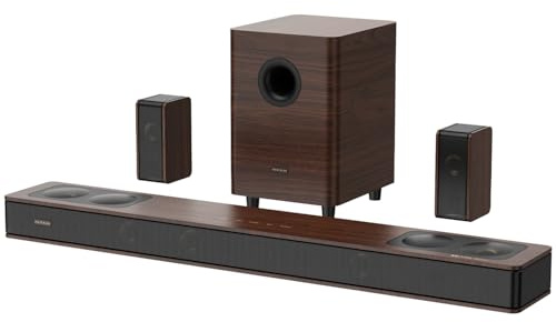 Flagship 5.3.4 Soundbar con Dolby Atmos, Sound Bar 800W per Smart TV con subwoofer, 2 altoparlanti posteriori wireless, BassCoupling Tech per profondità 28Hz, sistema audio surround home theater