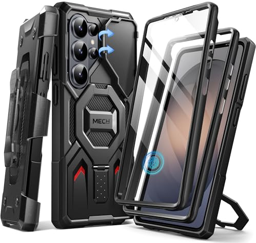 TONGATE Magnetic Stand for Samsung Galaxy S26 Ultra Case, Compatible with Magsafe, [Camera Cover & 2 Front Frames][Military Drop Protection] S26 Ultra Case Built-in Screen Protector & Belt Clip, Black