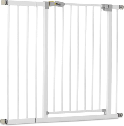 Emilio Fernández Barrera Seguridad Niños Escaleras con Extension 21 cm - Valla Seguridad Infantil sin Agujeros - Puerta para Perros - Bebes Seguridad - 96-101 cm - Blanco