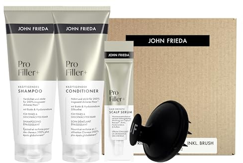 John Frieda PROfiller+ Vorteilsset - Inhalt: Shampoo, 250ml, Conditioner, 250ml, Serum, 50ml - Für feines, dünnes Haar