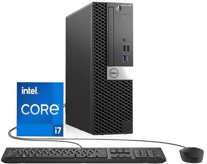 Dell Optiplex 7060 SFF Desktop-PC, Intel Core i7-8700, 8 GB RAM, 256 GB SSD, WLAN, Bluetooth, US-Layout, Windows 11 Pro (Generalüberholt)