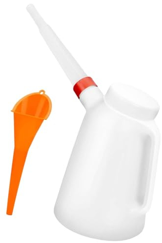 Qianly Pichet D'Huile Récipient de Mesure Broc Gradué Distributeur pour Atelier en Plastique Solide avec Verseur Adapté pour Voitures Bateau, 2 L