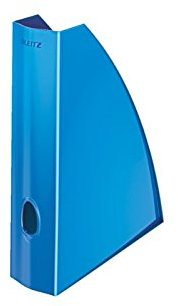 Porte-revues Wow, format A4, en PP, coloris bleu métallique - Lot de 6