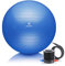 BODYMATE Gymnastikball Sitzball Trainingsball mit GRATIS E-Book inkl. Luft-Pumpe, Ball für Fitness, Yoga, Gymnastik, Core Training, für starken Rücken als Büro-Stuhl BLAU 65cm
