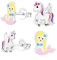 2 Paar Ohrstecker Set Ohrringe Mädchen 925 Silber mit Emaille Einhorn