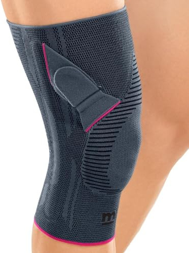 Mediano Genumedia Strick-Kniebandage für Damen und Herren, 3, links, silberfarben