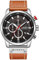 Herren-Armbanduhr mit Lederband, klassisch, lässig, Edelstahl, wasserdicht, Chronograph, Datum, analog, Quarzuhr (Silber-Schwarz), silber, schwarz, Sportlich