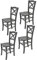 Tommychairs - 4er Set Stühle Cross für Küche und Esszimmer, robuste Struktur aus lackiertem Buchenholz im Farbton Dunkelgrau und Sitzfläche aus lackiertem Holz in der Farbe Dunkelgrau