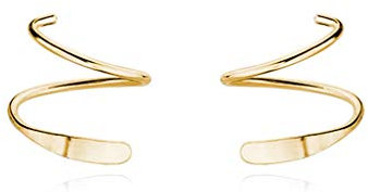 Reffeer Minimalistische Crawler-Ohrringe aus 925er-Sterlingsilber, Wickel-Manschettenohrringe für Damen und Teenager (B-Gold Plated)