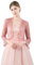 Central Chic Boléro ouvert sur le devant en dentelle pour femmes - Pour mariage, demoiselles d'honneur, robes de soirée S-M, vieux rose, taille unique